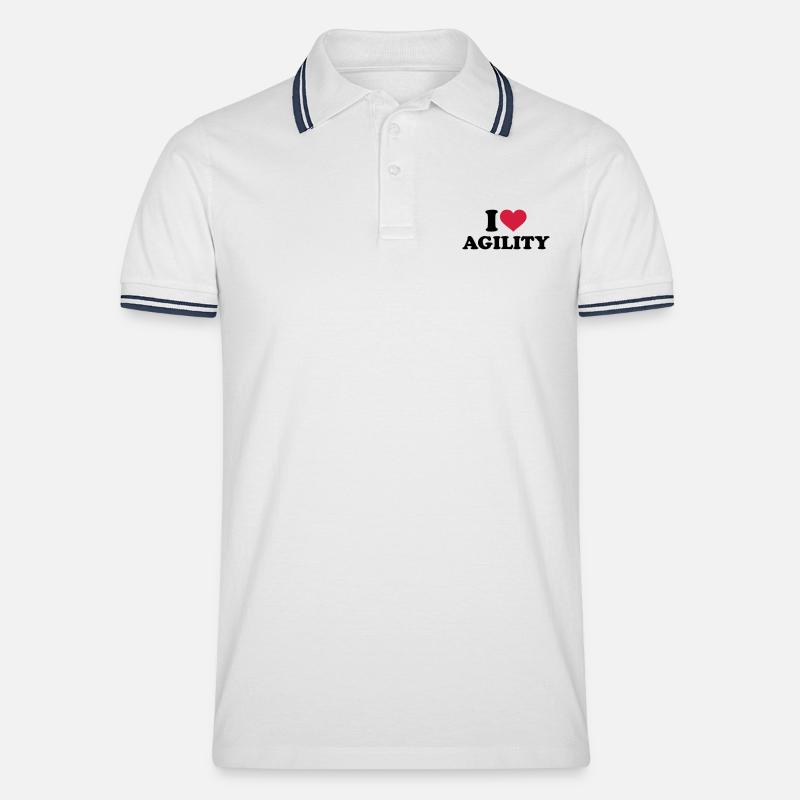 Agility - Männer Tipped Poloshirt - Weiß/Navy