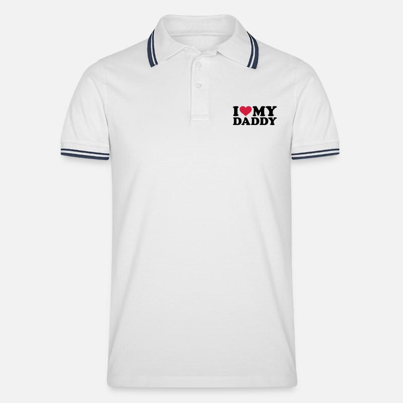 I love my Daddy - Männer Tipped Poloshirt - Weiß/Navy