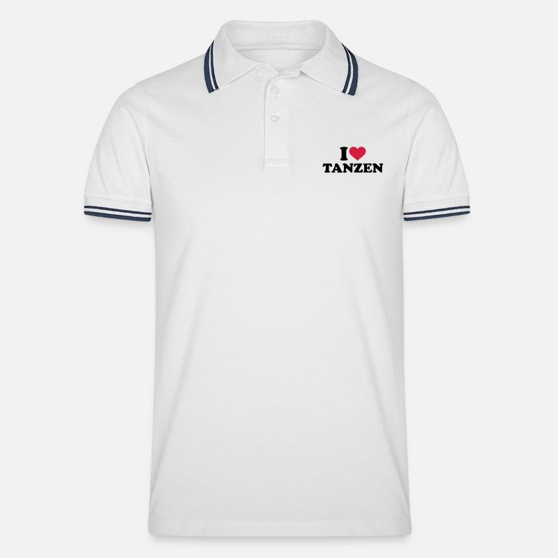 Tanzen - Männer Tipped Poloshirt - Weiß/Navy