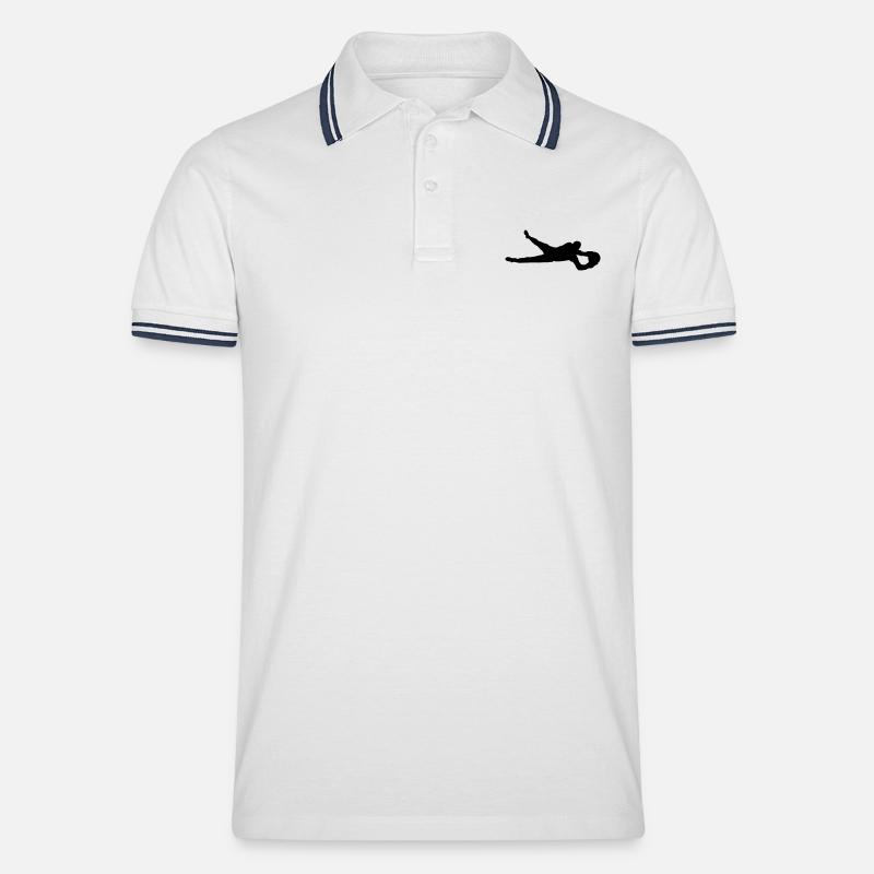 torwart - Männer Tipped Poloshirt - Weiß/Navy