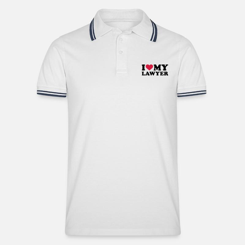 Anwalt - Männer Tipped Poloshirt - Weiß/Navy
