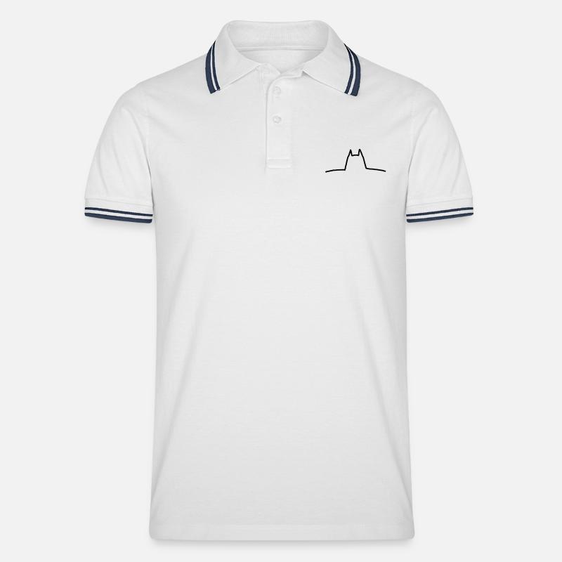 2 - Männer Tipped Poloshirt - Weiß/Navy