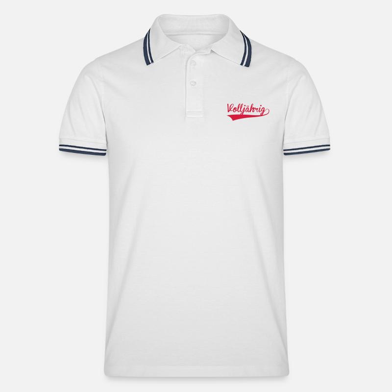volljährig 18 - Männer Tipped Poloshirt - Weiß/Navy