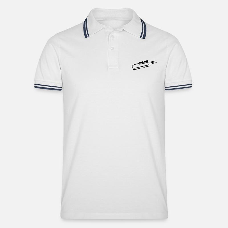 Bob - Männer Tipped Poloshirt - Weiß/Navy