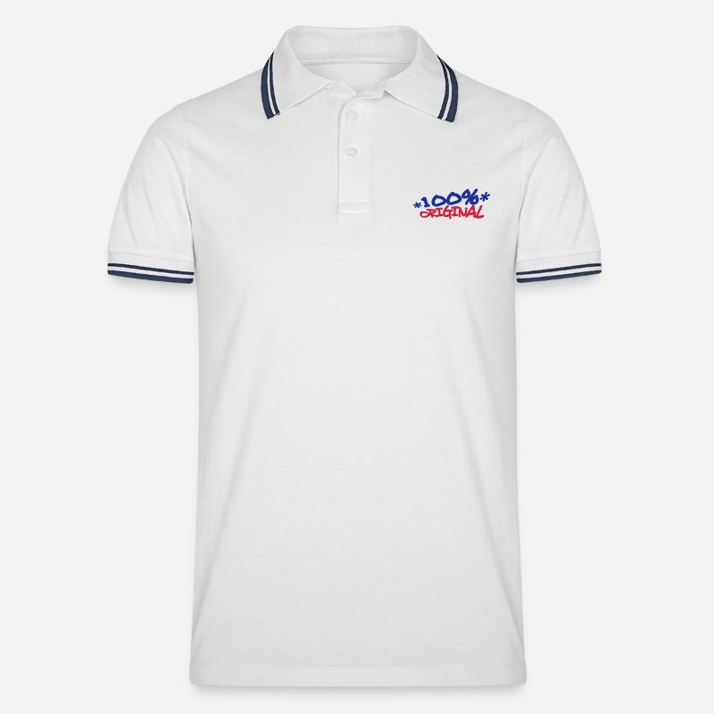 Comic Cartoon 100 % Original - Männer Tipped Poloshirt - Weiß/Navy