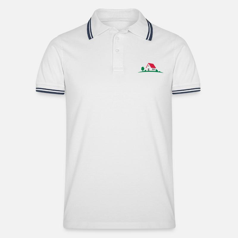 Haus - Männer Tipped Poloshirt - Weiß/Navy
