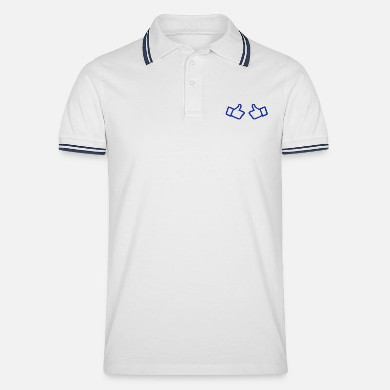 thumbs up - Männer Tipped Poloshirt - Weiß/Navy