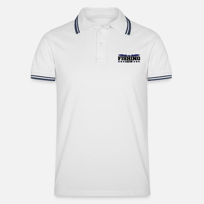 fishing_crew2 - Männer Tipped Poloshirt - Weiß/Navy