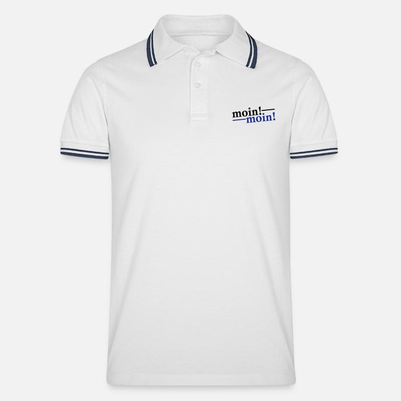 Moin Moin Gruß - Männer Tipped Poloshirt - Weiß/Navy
