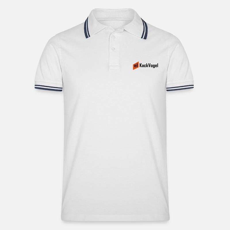 el kackvogel - Männer Tipped Poloshirt - Weiß/Navy