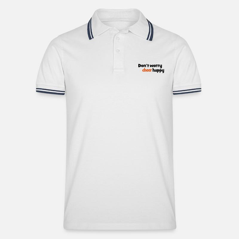 cheerleader - Männer Tipped Poloshirt - Weiß/Navy