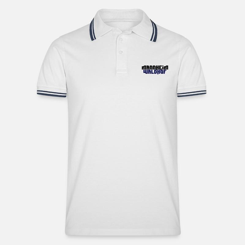 mannheim waldhof - Männer Tipped Poloshirt - Weiß/Navy