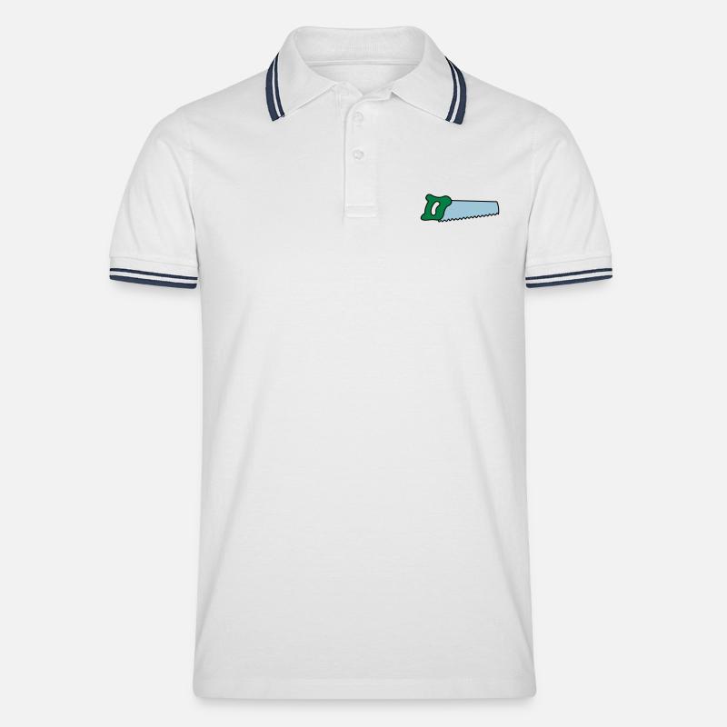 säge - Männer Tipped Poloshirt - Weiß/Navy