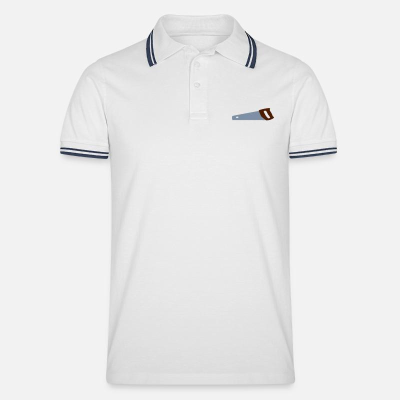säge - Männer Tipped Poloshirt - Weiß/Navy