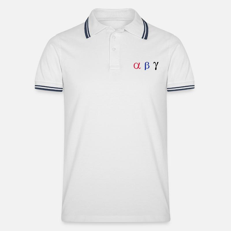 ALPHA BETA GAMMA - Polo tipped Homme - blanc/marine