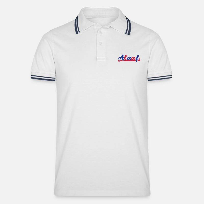 Alaaf - Männer Tipped Poloshirt - Weiß/Navy