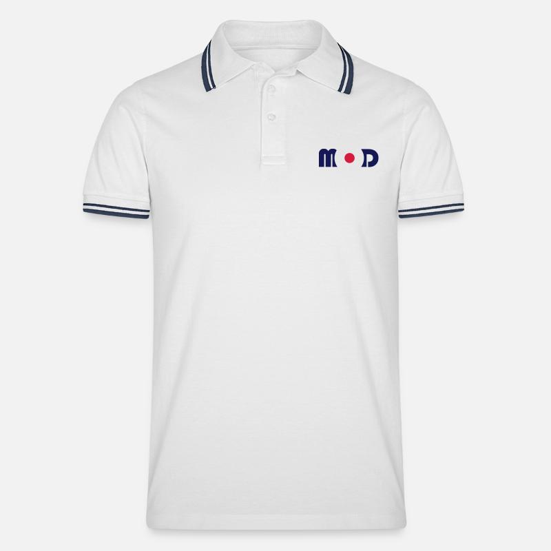 Mod Logo - Männer Tipped Poloshirt - Weiß/Navy