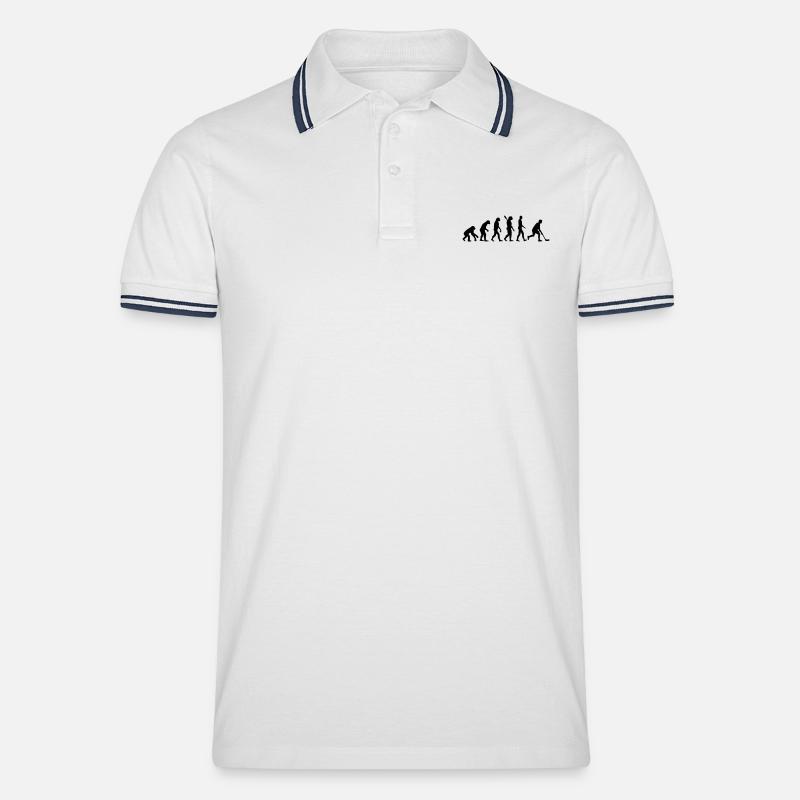 Floorball Evolution - Männer Tipped Poloshirt - Weiß/Navy