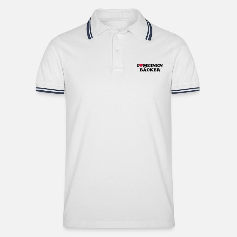 Bäcker - Männer Tipped Poloshirt - Weiß/Navy