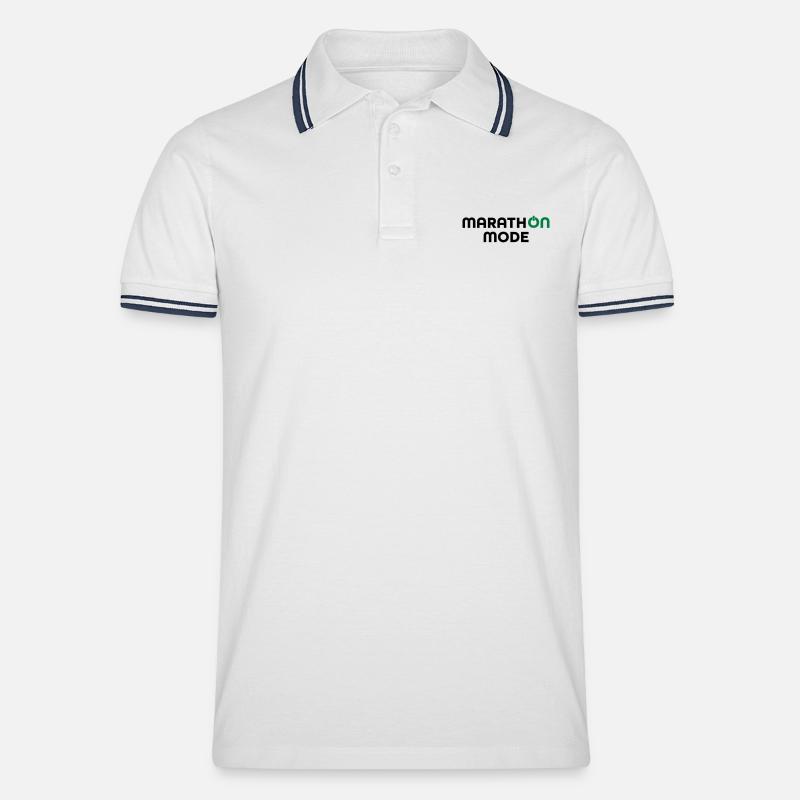 Marathon - Männer Tipped Poloshirt - Weiß/Navy
