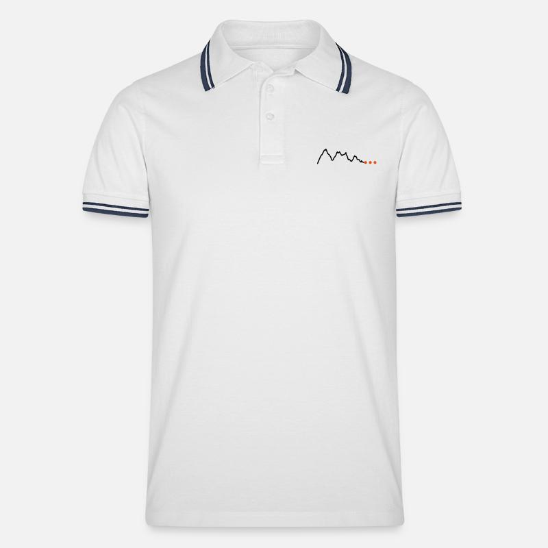 Höhenprofil-Gebirge - Männer Tipped Poloshirt - Weiß/Navy