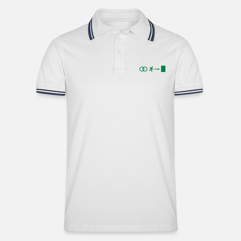 Hochzeit - Junggeselle - Männer Tipped Poloshirt - Weiß/Navy