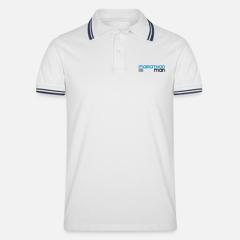 Marathon Man - Personnalisable - Polo tipped Homme - blanc/marine