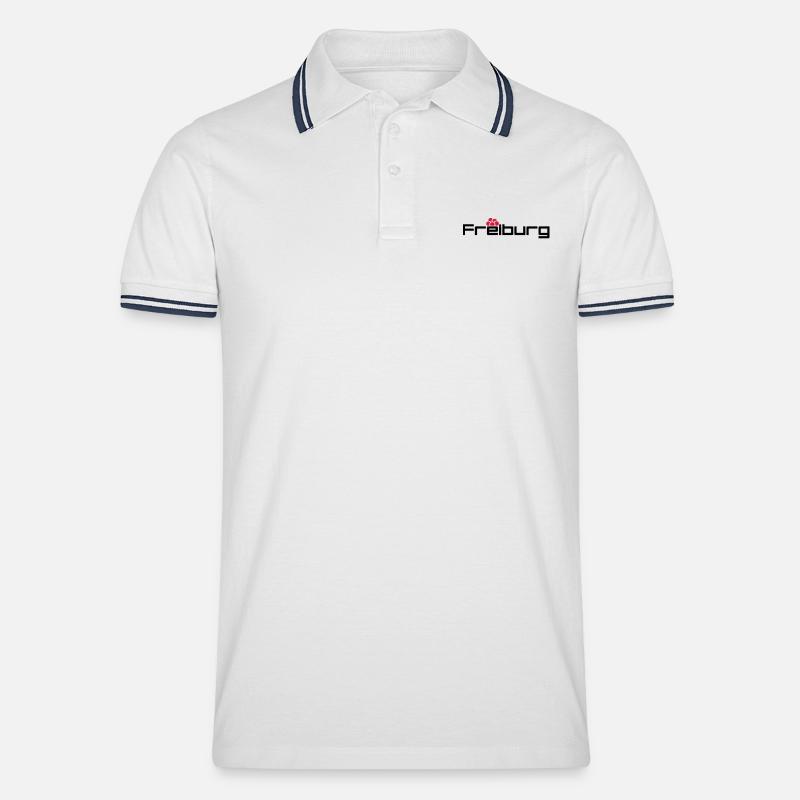 Freiburg - Männer Tipped Poloshirt - Weiß/Navy