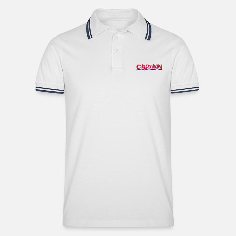 Captain - Men's Tipped Polo Shirt - white/navy