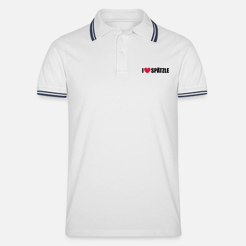 Spätzle - Männer Tipped Poloshirt - Weiß/Navy