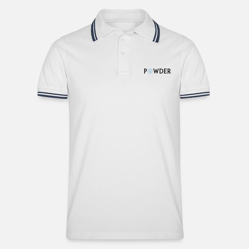 powder - Männer Tipped Poloshirt - Weiß/Navy