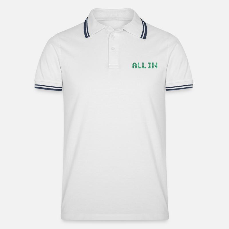 ALL IN - Alles oder nichts - Männer Tipped Poloshirt - Weiß/Navy