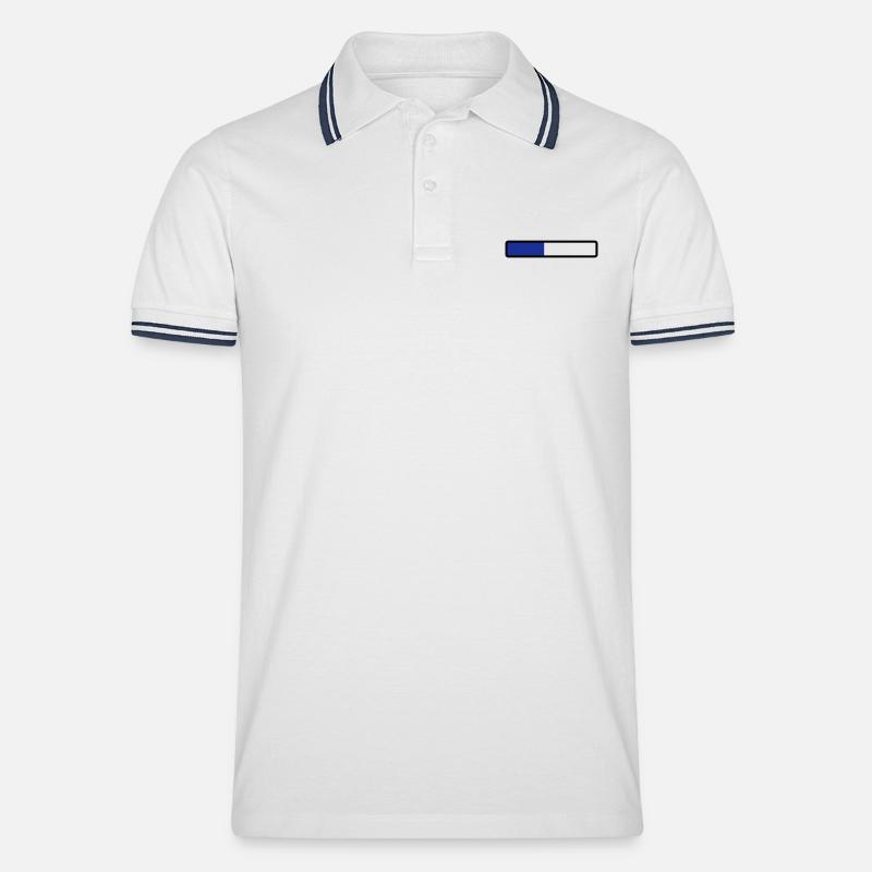 loading laden computer warten - Männer Tipped Poloshirt - Weiß/Navy
