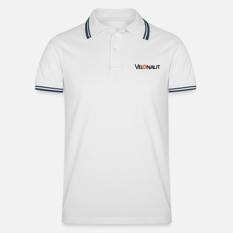 velonaut - Männer Tipped Poloshirt - Weiß/Navy