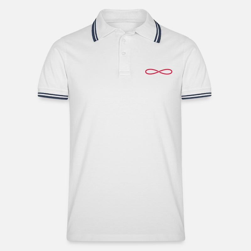 Symbol Unendlichkeit - Männer Tipped Poloshirt - Weiß/Navy