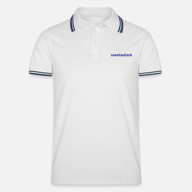 sventastisch - Männer Tipped Poloshirt - Weiß/Navy