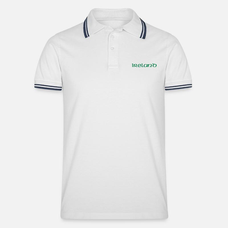 ireland - Männer Tipped Poloshirt - Weiß/Navy