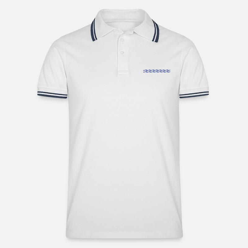 vagues - Polo tipped Homme - blanc/marine