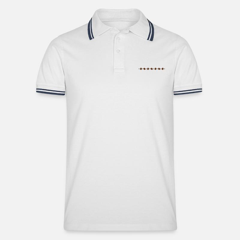 Kaffeebohnen - Männer Tipped Poloshirt - Weiß/Navy