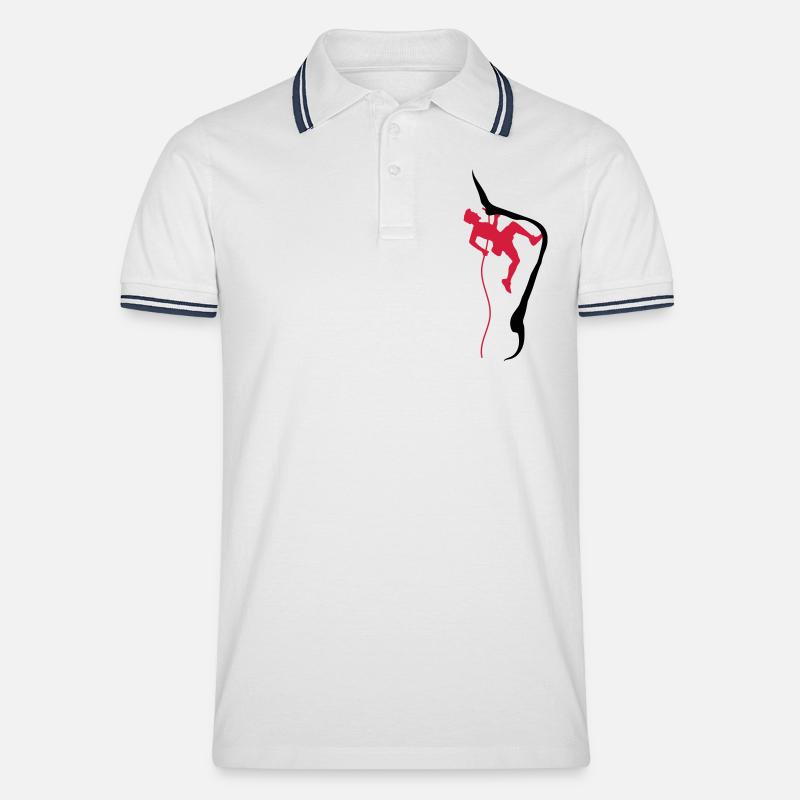 Klettern seil bergsteiger - Männer Tipped Poloshirt - Weiß/Navy