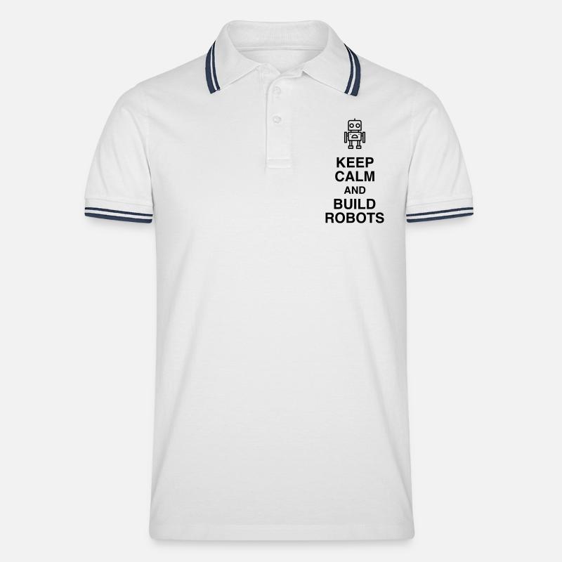 Robotik / Roboter / Robot / Robotics - Männer Tipped Poloshirt - Weiß/Navy