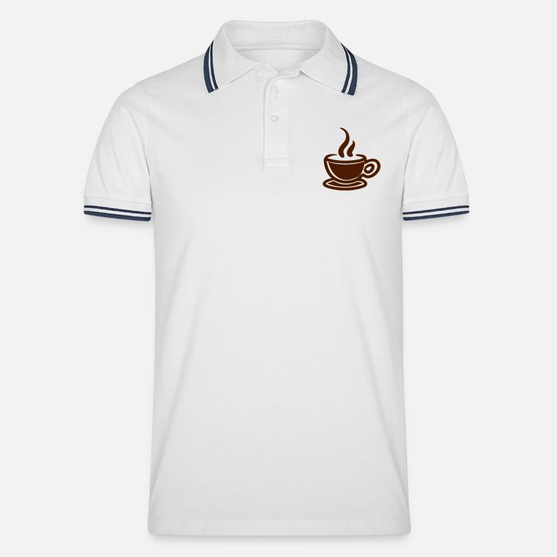 café - Polo tipped Homme - blanc/marine