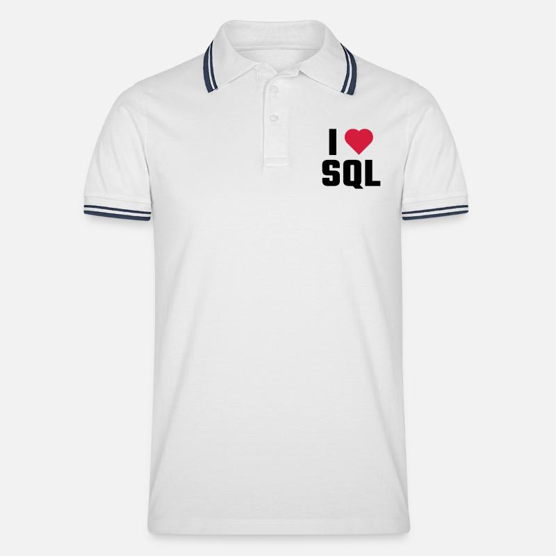 Ich liebe SQL - Männer Tipped Poloshirt - Weiß/Navy
