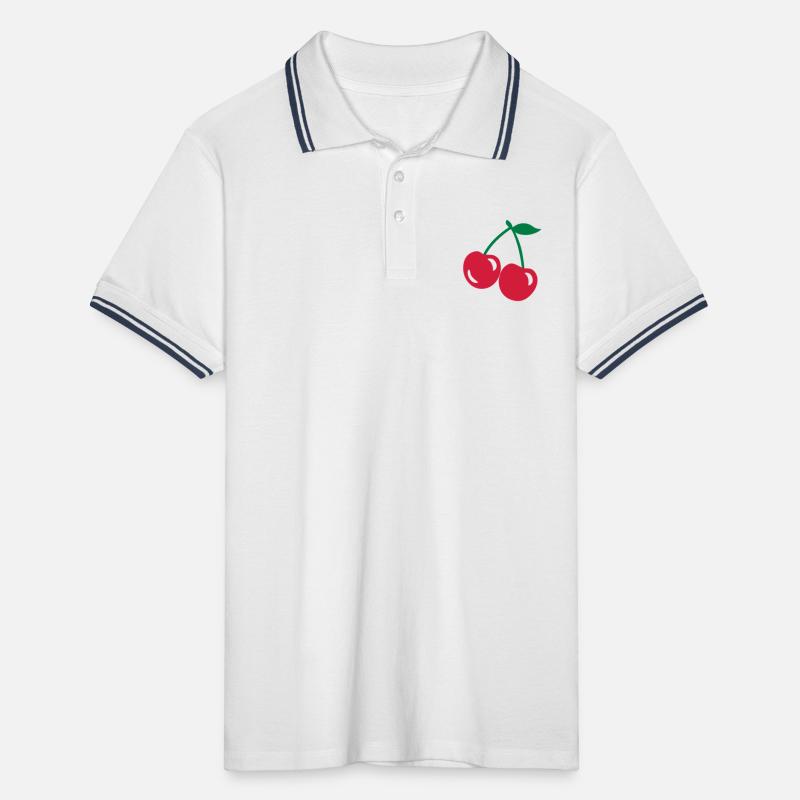 cherries Männer Tipped Poloshirt