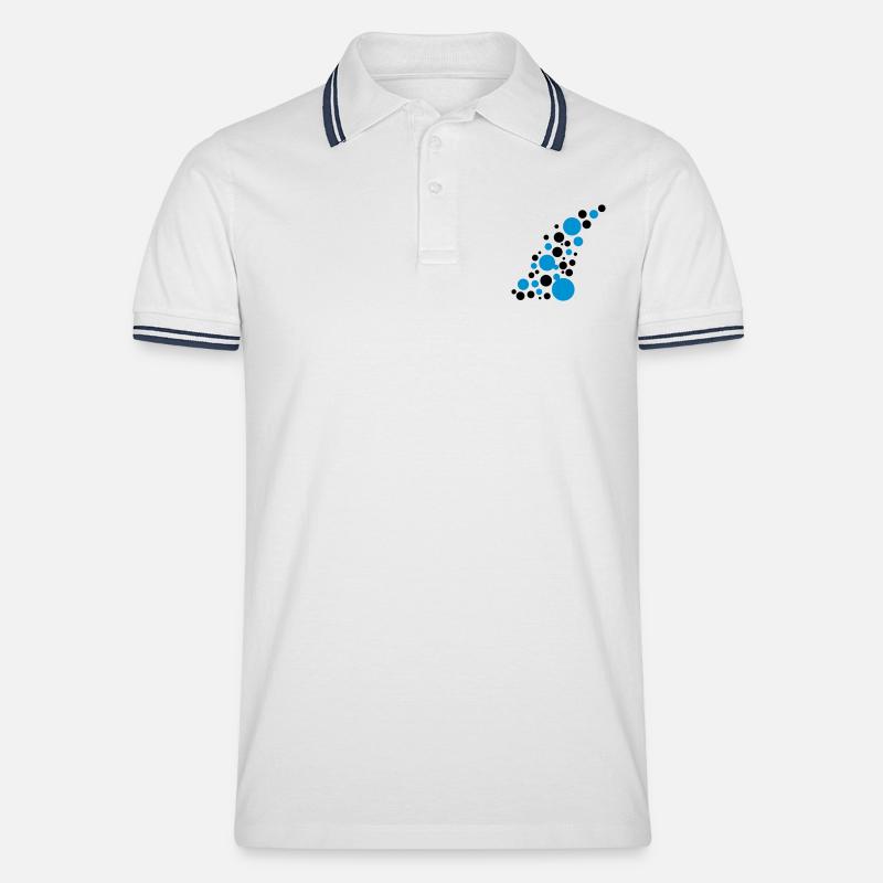 Points de Circle pattern design - Polo tipped Homme - blanc/marine