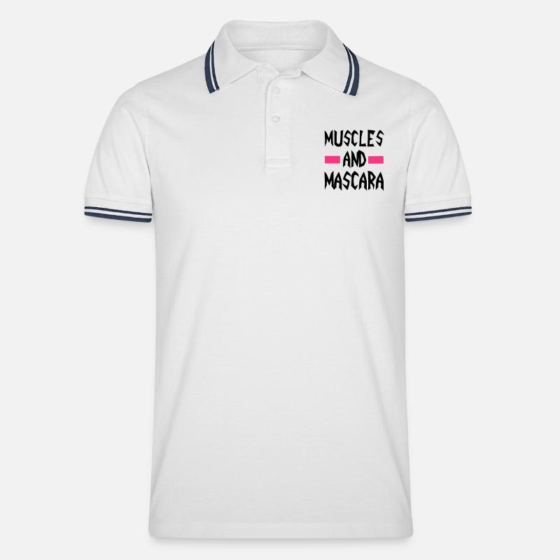 Muscles - Men's Tipped Polo Shirt - white/navy