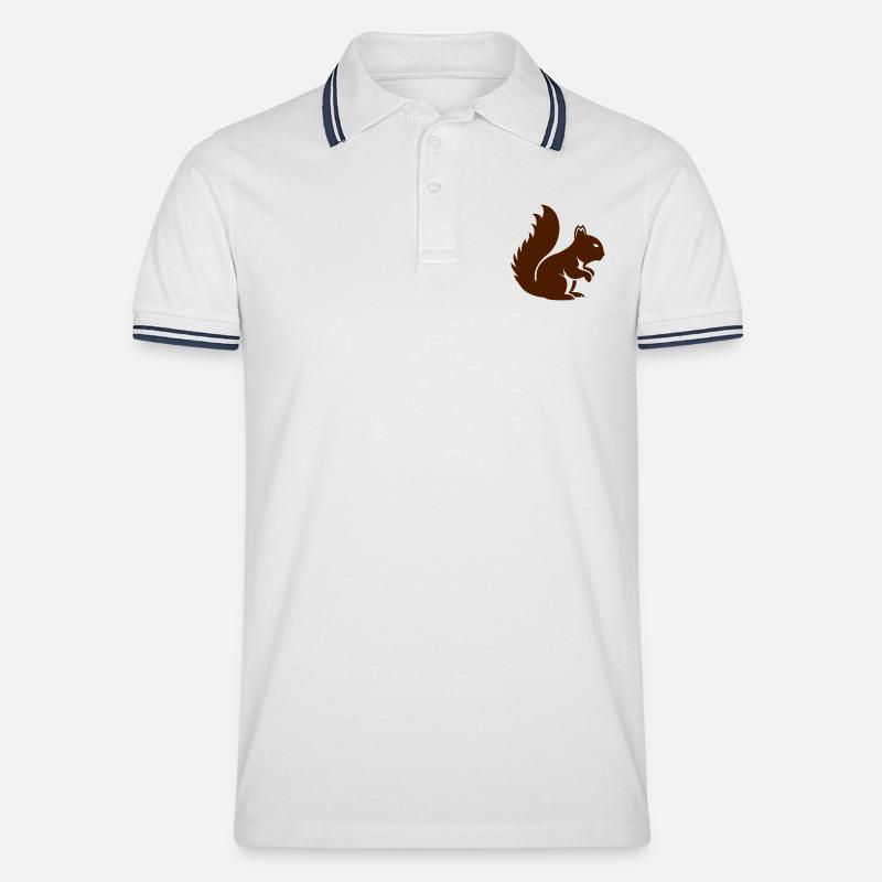 Eichhörnchen Tier - Männer Tipped Poloshirt - Weiß/Navy