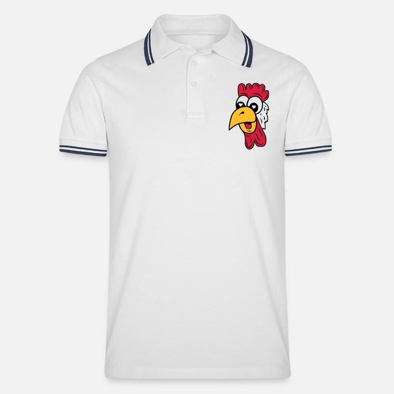 Poulet amoureux 1 - Polo tipped Homme - blanc/marine