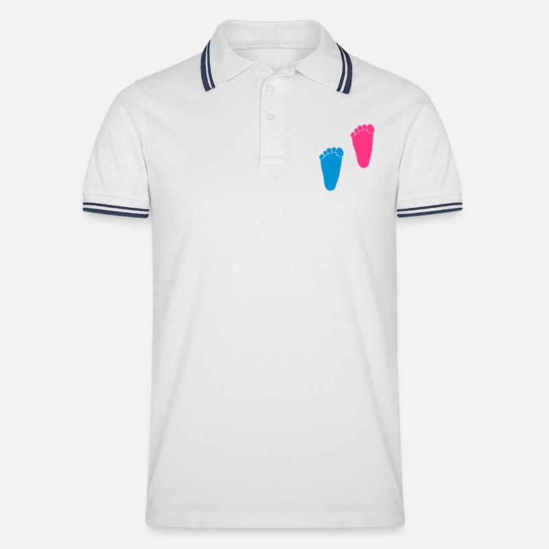 Kleines Mädchen, garcon1 - Männer Tipped Poloshirt - Weiß/Navy