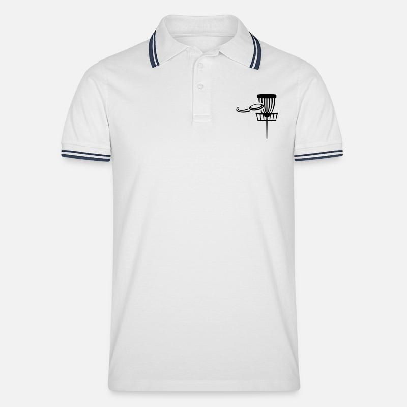 Disc golf - Männer Tipped Poloshirt - Weiß/Navy